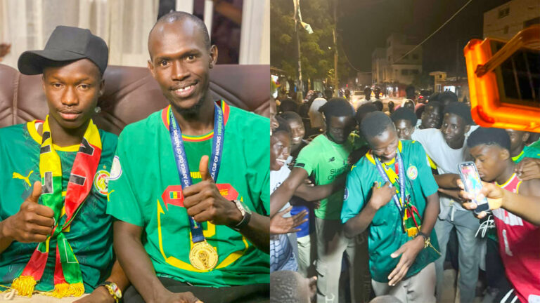 [Photos] Sangalkam en liesse : accueil royal pour son champion Lamine Mbengue U17