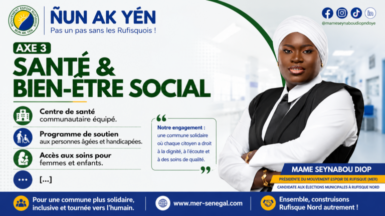 Rufisque Nord – Axe 3 : Santé et bien-être social, une priorité pour Mame Seynabou Diop