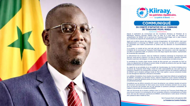 Kiiraay Tivaouane Peulh-Niaga : le Comité d’initiative dément toute convocation d’Assemblée générale